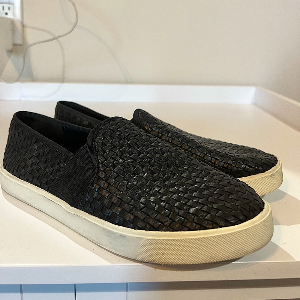 VINCE Preston Woven Leather Sneakers